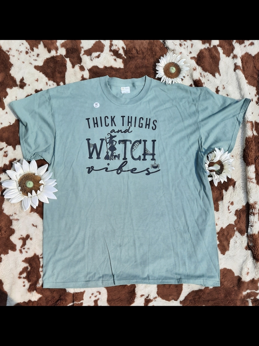 Sage Cotton  'Thick Thighs and Witch Vibes' Short Sleeve Tee